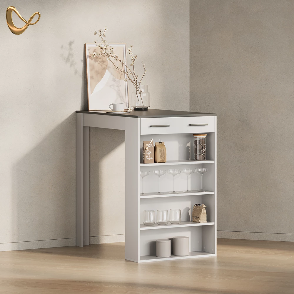 Bartisch Regusa Weiß/Anthrazit 67 x 100 cm livinity®