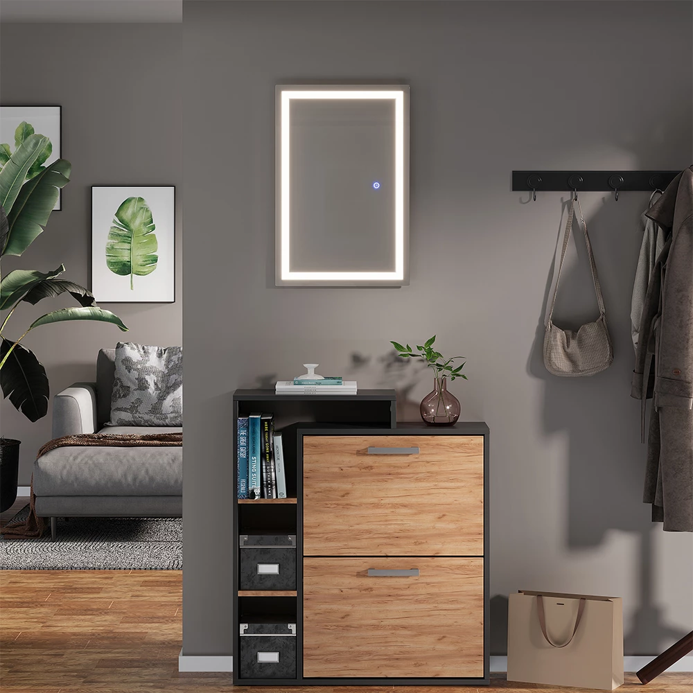 Specchio bagno Miral Vetro 60 x 2.8 cm con illuminazione frontale Vicco