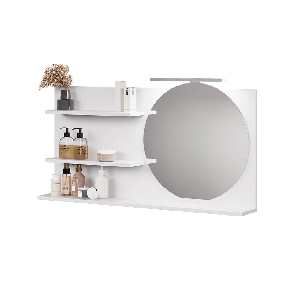 Badkamerspiegelkast in Wit on white background with decorative elements
