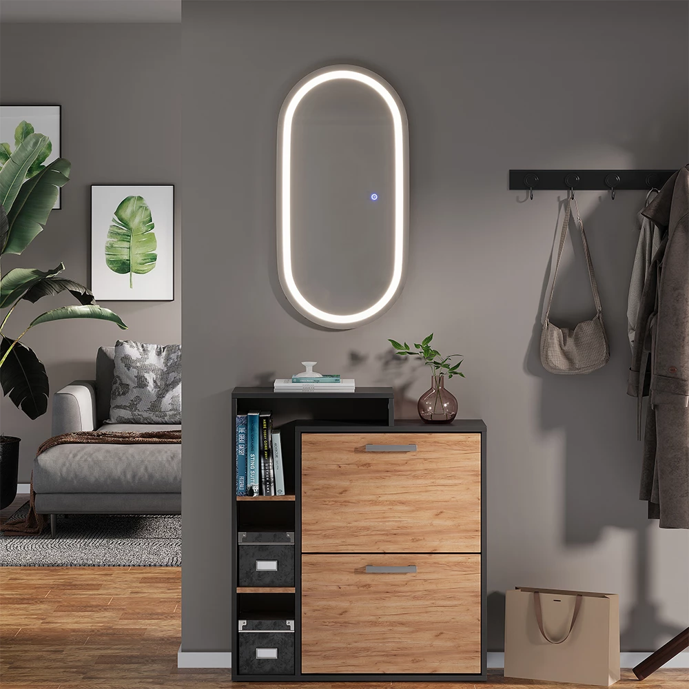 Specchio bagno Miral Vetro 80 x 2.8 cm con illuminazione frontale Vicco