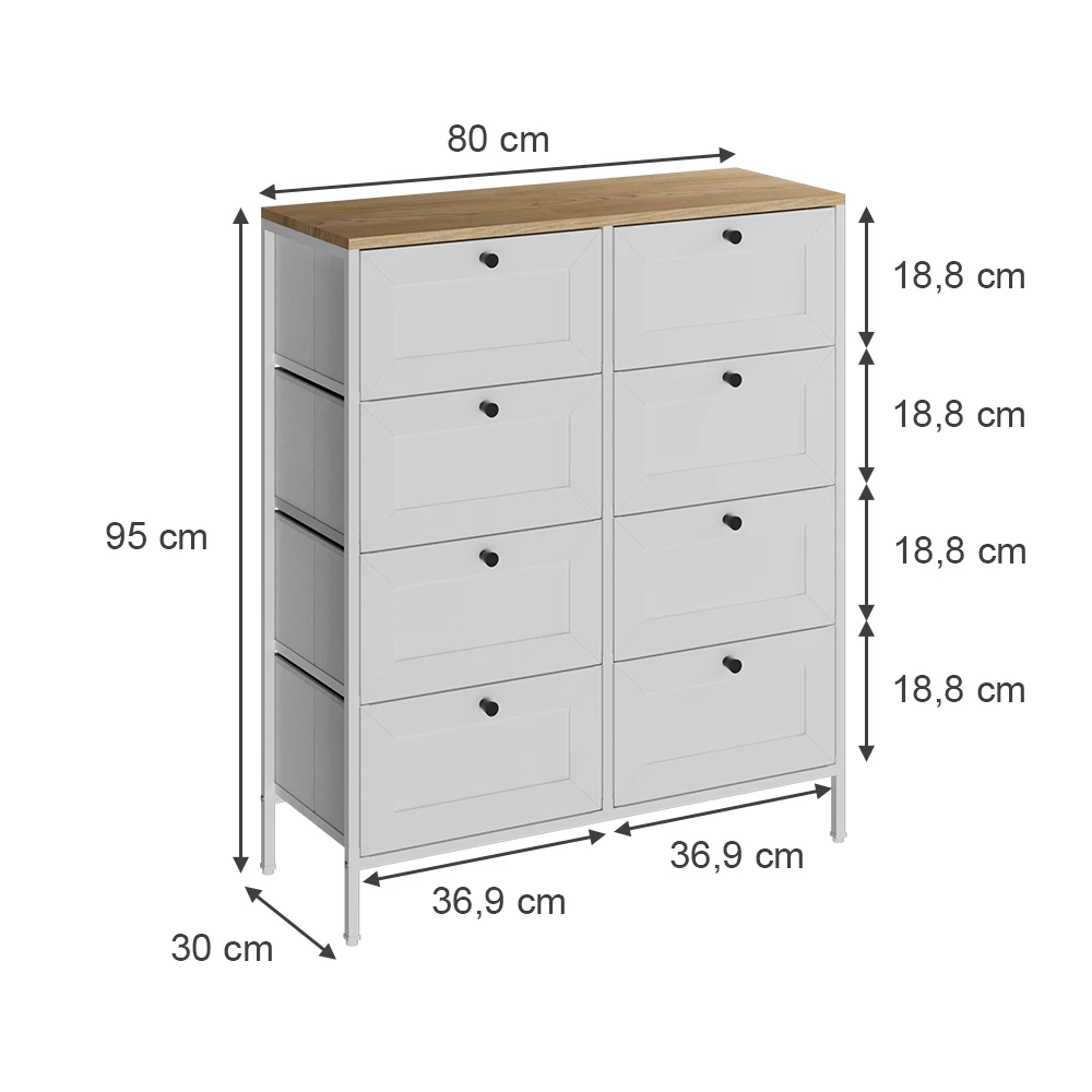 Komoda v barvě Bílá na bílém pozadí