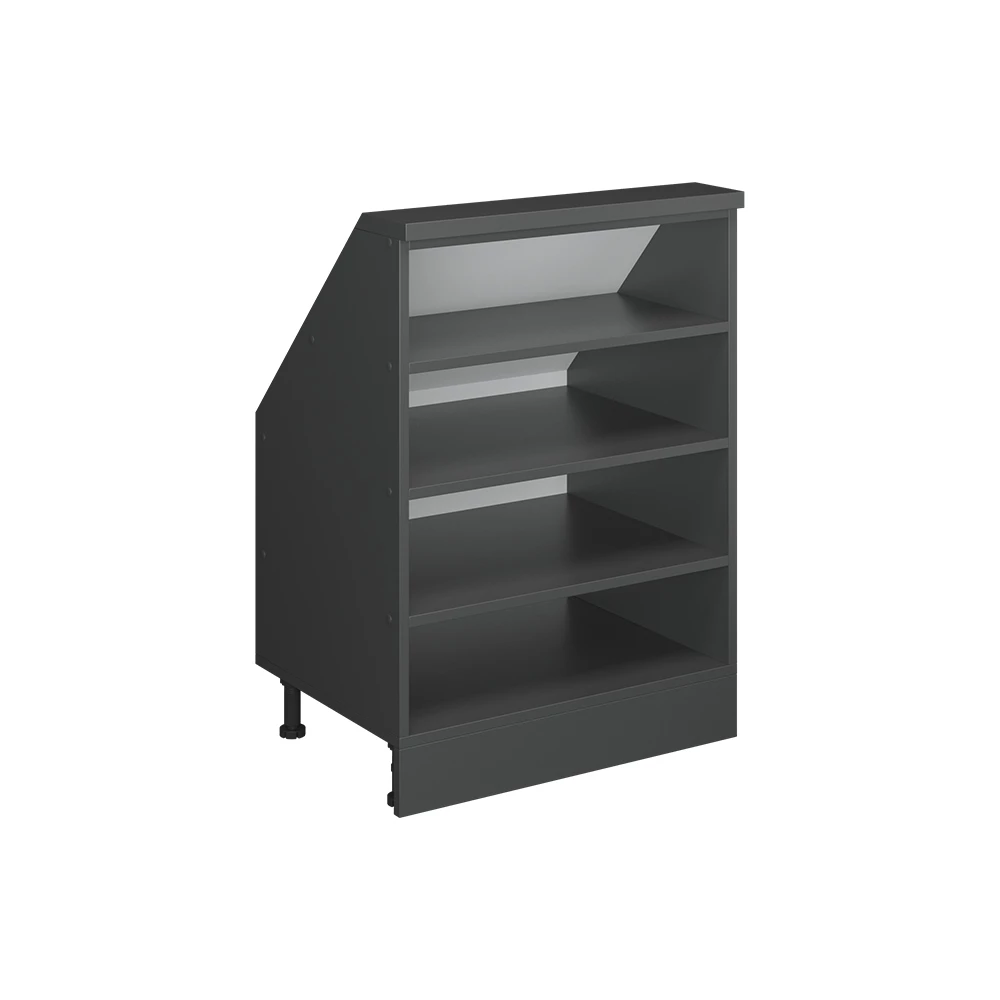 Ferde tetőszekrény Antracit színben fehér háttéren