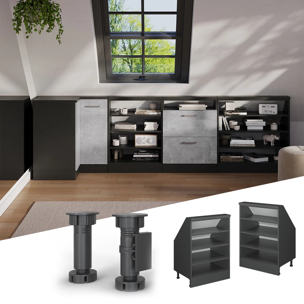 Ferde tetőszekrény Antracit színben fehér háttéren