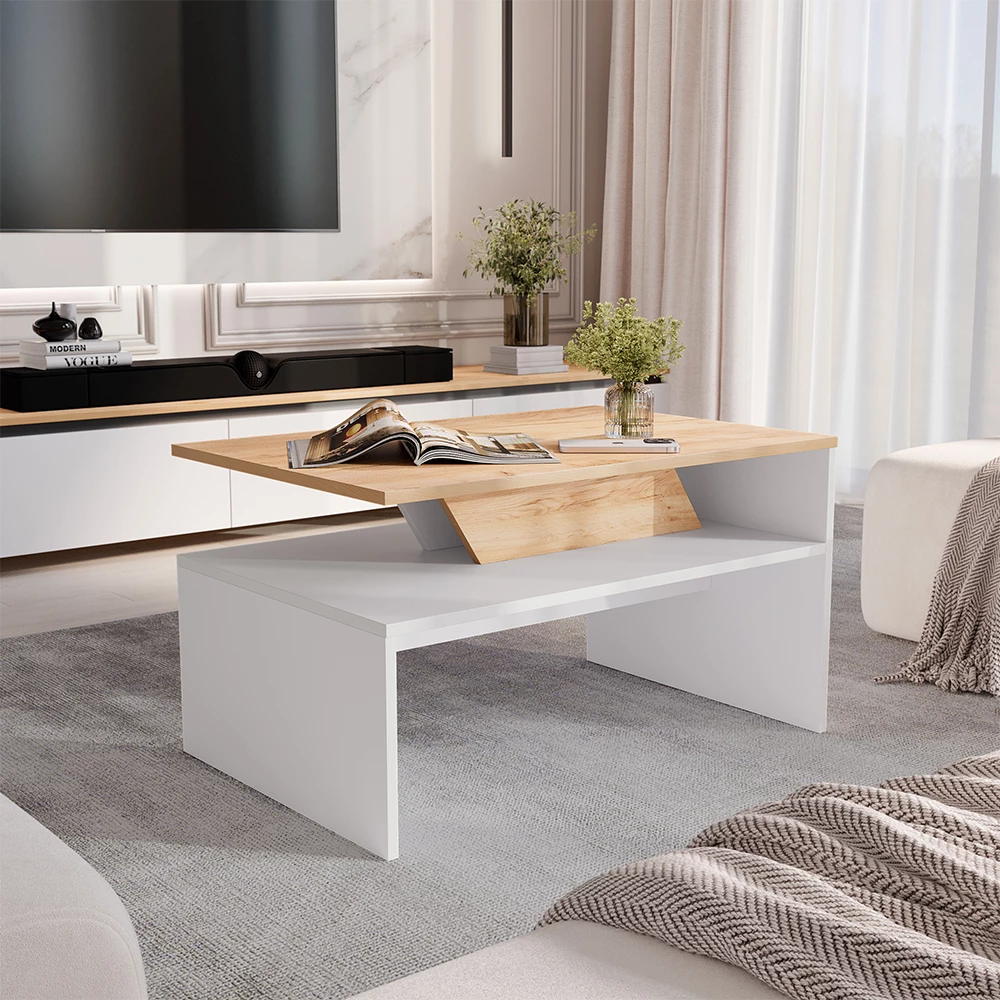 Couchtisch Arden Weiß/Artisan 80 x 52.6 cm Vicco