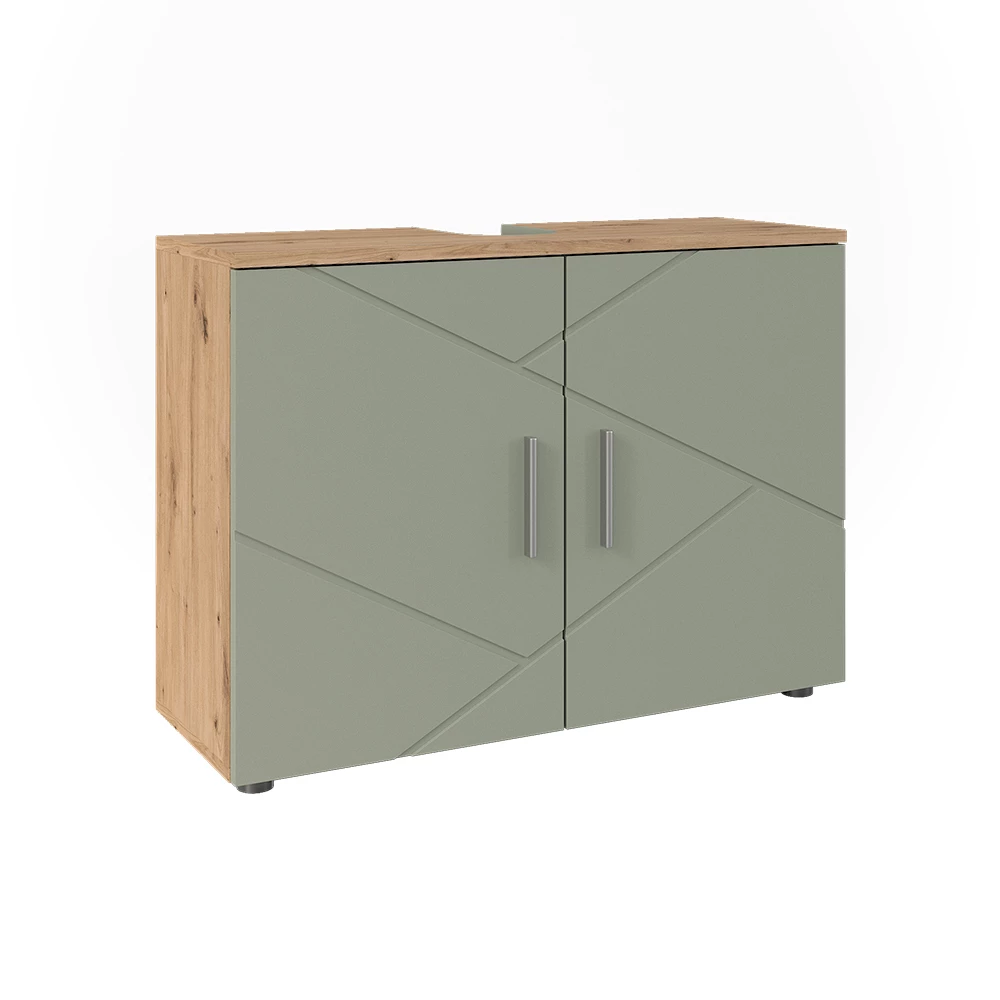 Mobile sottolavabo per bagno in Verde salvia on white background