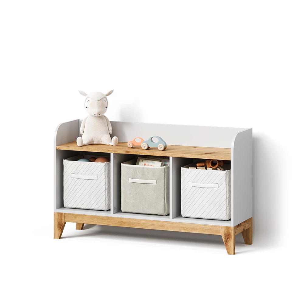 Kindersitzbank Mailo Weiß/Artisan 107.2 x 63.8 cm mit 2 Schubladen livinity®