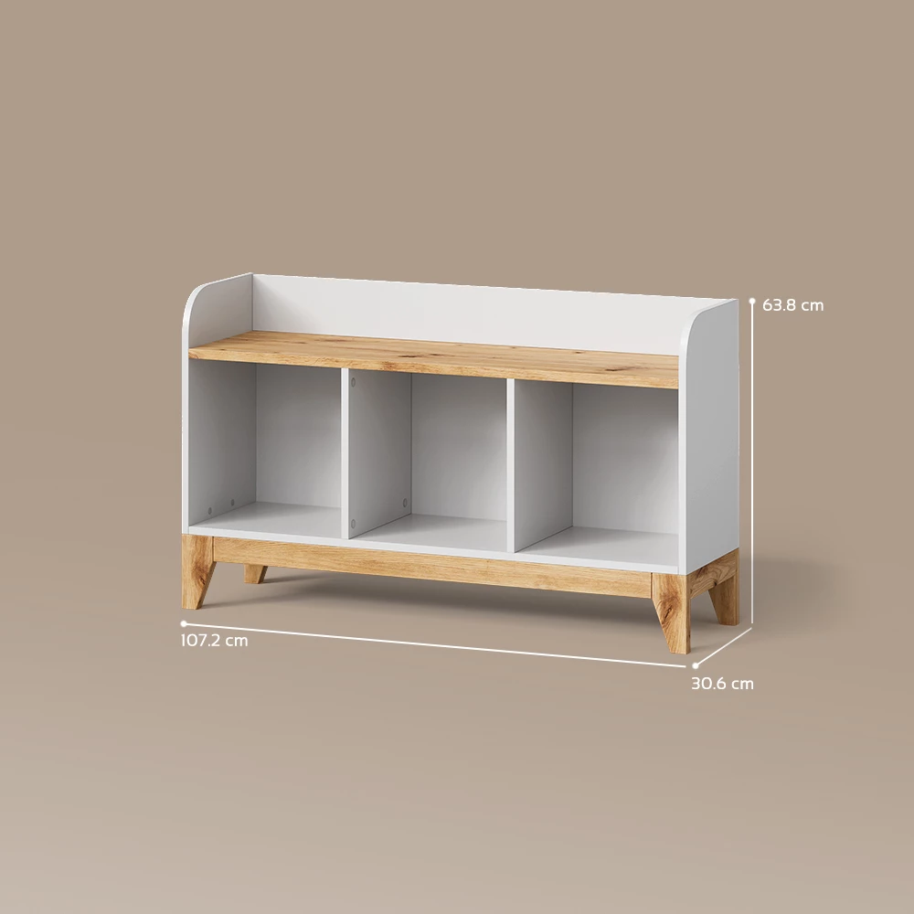 Kindersitzbank Mailo Weiß/Artisan 107.2 x 63.8 cm mit 2 Schubladen livinity®