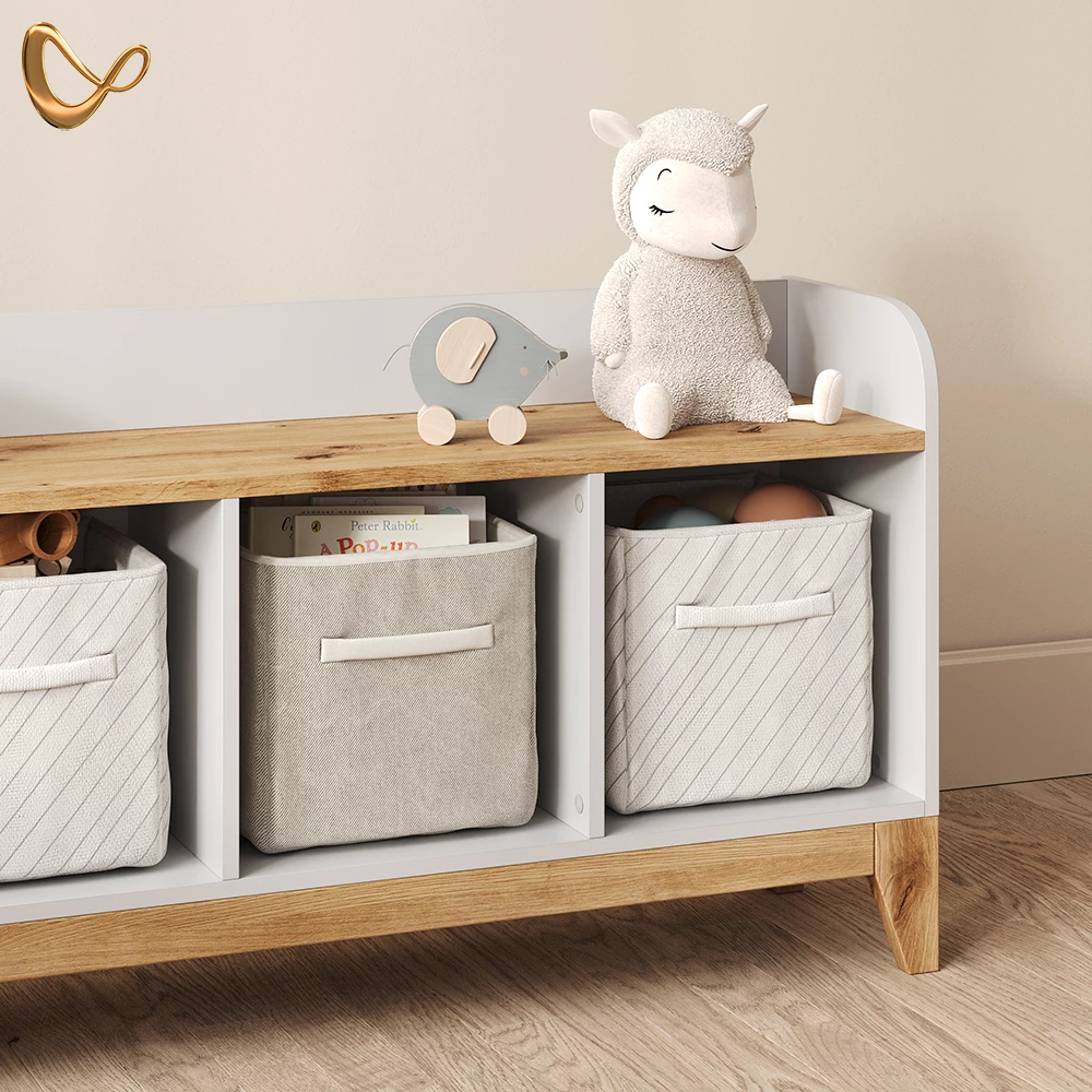 Kindersitzbank Mailo Weiß/Artisan 107.2 x 63.8 cm mit 2 Schubladen livinity®