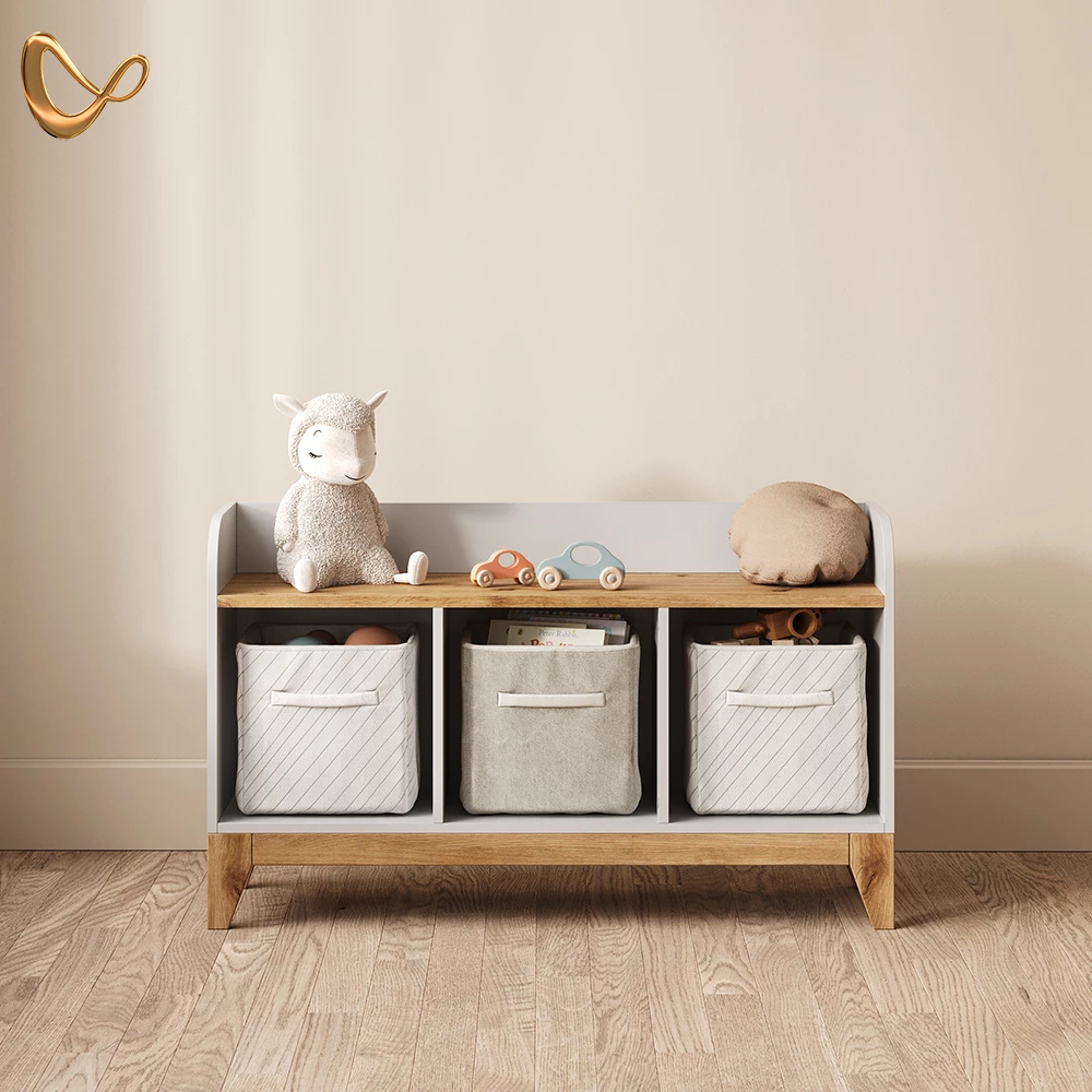 Kindersitzbank Mailo Weiß/Artisan 107.2 x 63.8 cm mit 2 Schubladen livinity®