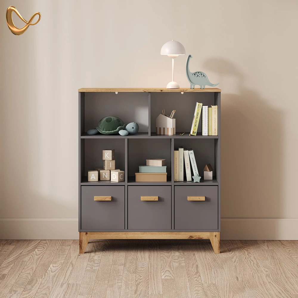 Kinderregal Mailo Grau/Artisan 98.4 x 113.4 cm livinity®