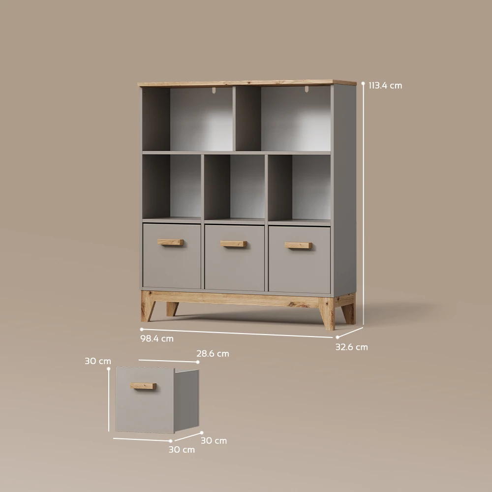 Kinderregal Mailo Cashmere/Artisan 98.4 x 113.4 cm livinity®