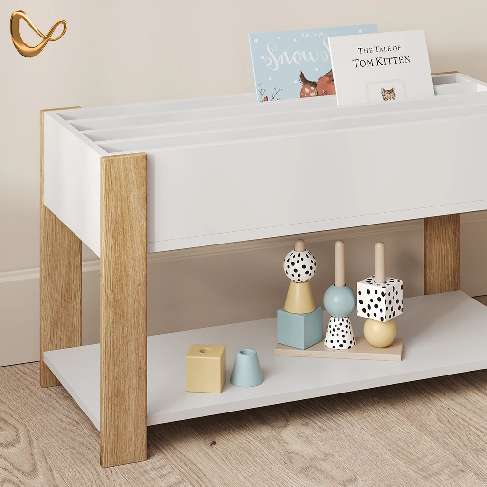 Kinderregal Mailo Weiß/Artisan 80 x 46 cm mit Sitzbank livinity®