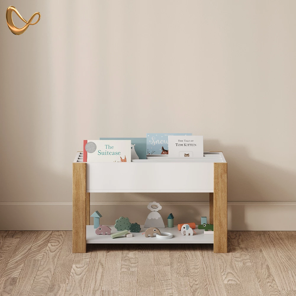 Kinderregal Mailo Weiß/Artisan 80 x 46 cm mit Sitzbank livinity®