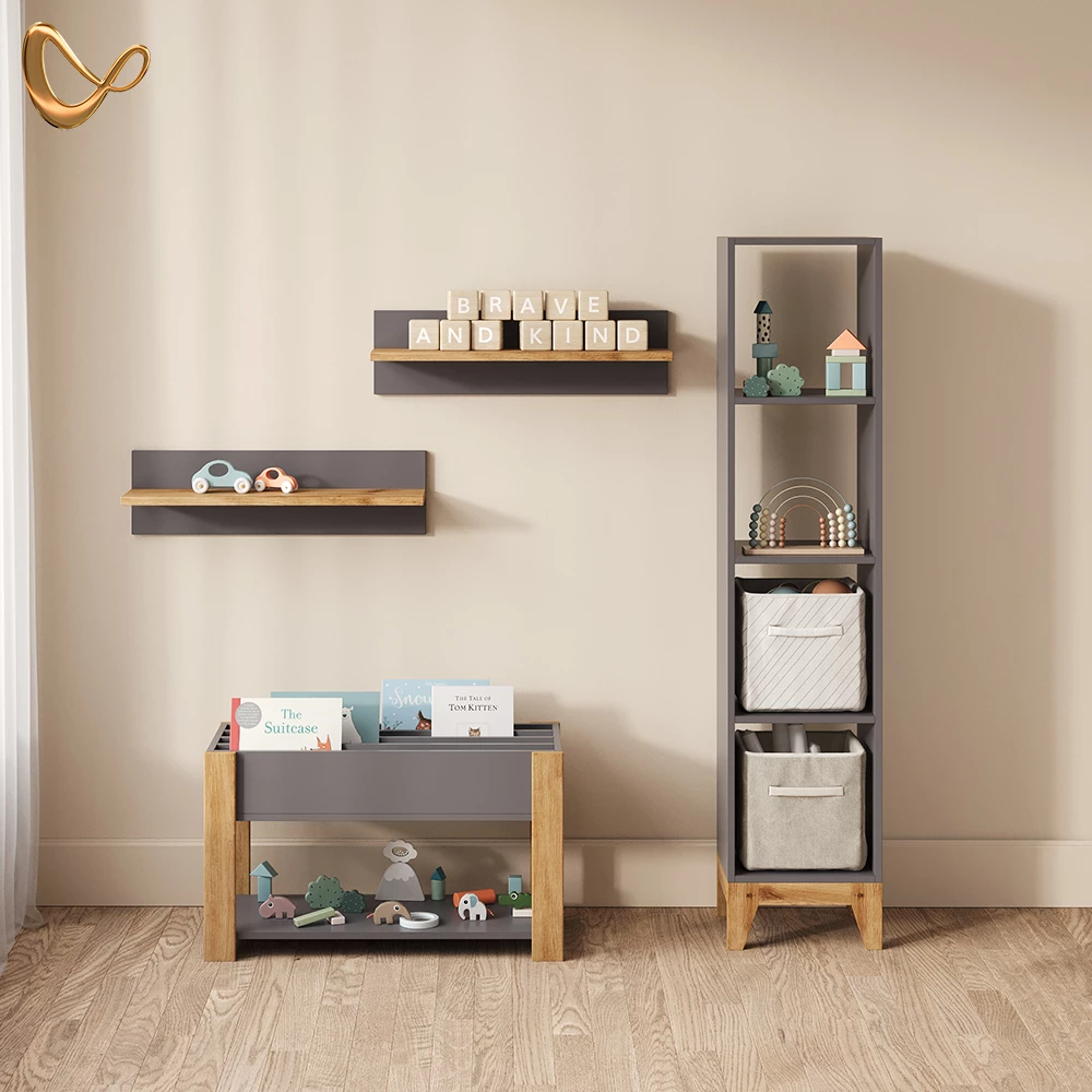 Kinderregal Mailo Grau/Artisan 80 x 46 cm livinity®