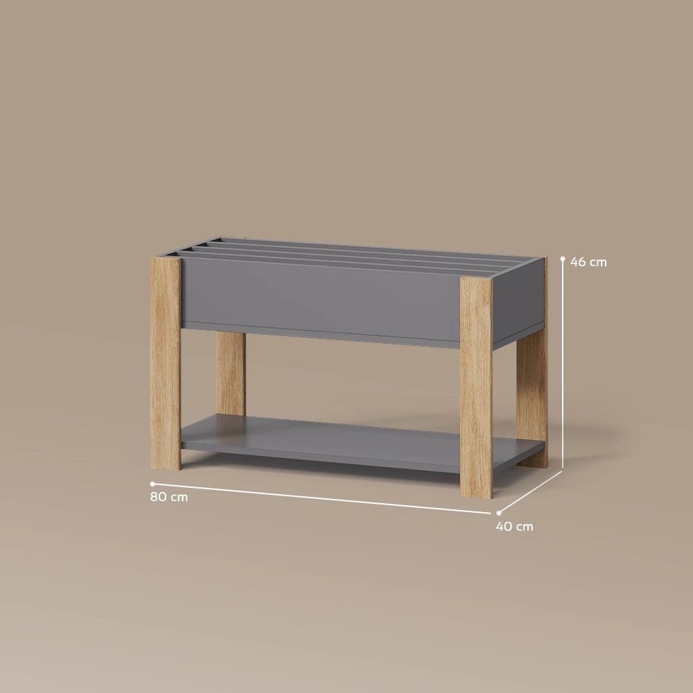 Kinderregal Mailo Grau/Artisan 80 x 46 cm livinity®