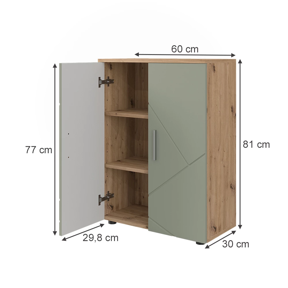 mobiletto bagno in Verde salvia on white background