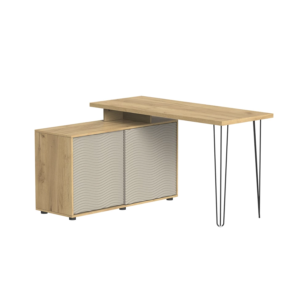 Schreibtisch   in Cashmere auf weißem Hintergrund