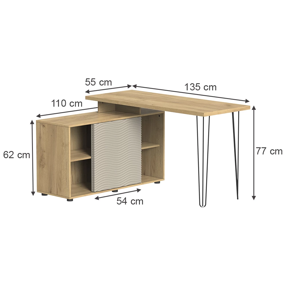 Schreibtisch   in Cashmere auf weißem Hintergrund