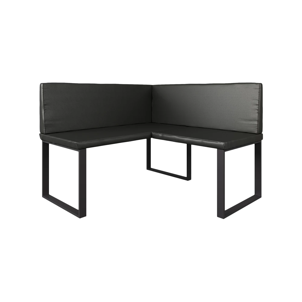 Dining room corner bench in Black on white background
