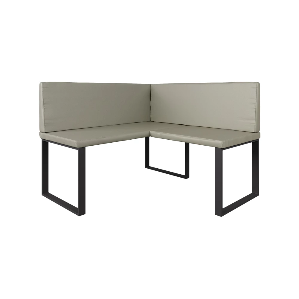 Dining room corner bench in Cashmere on white background