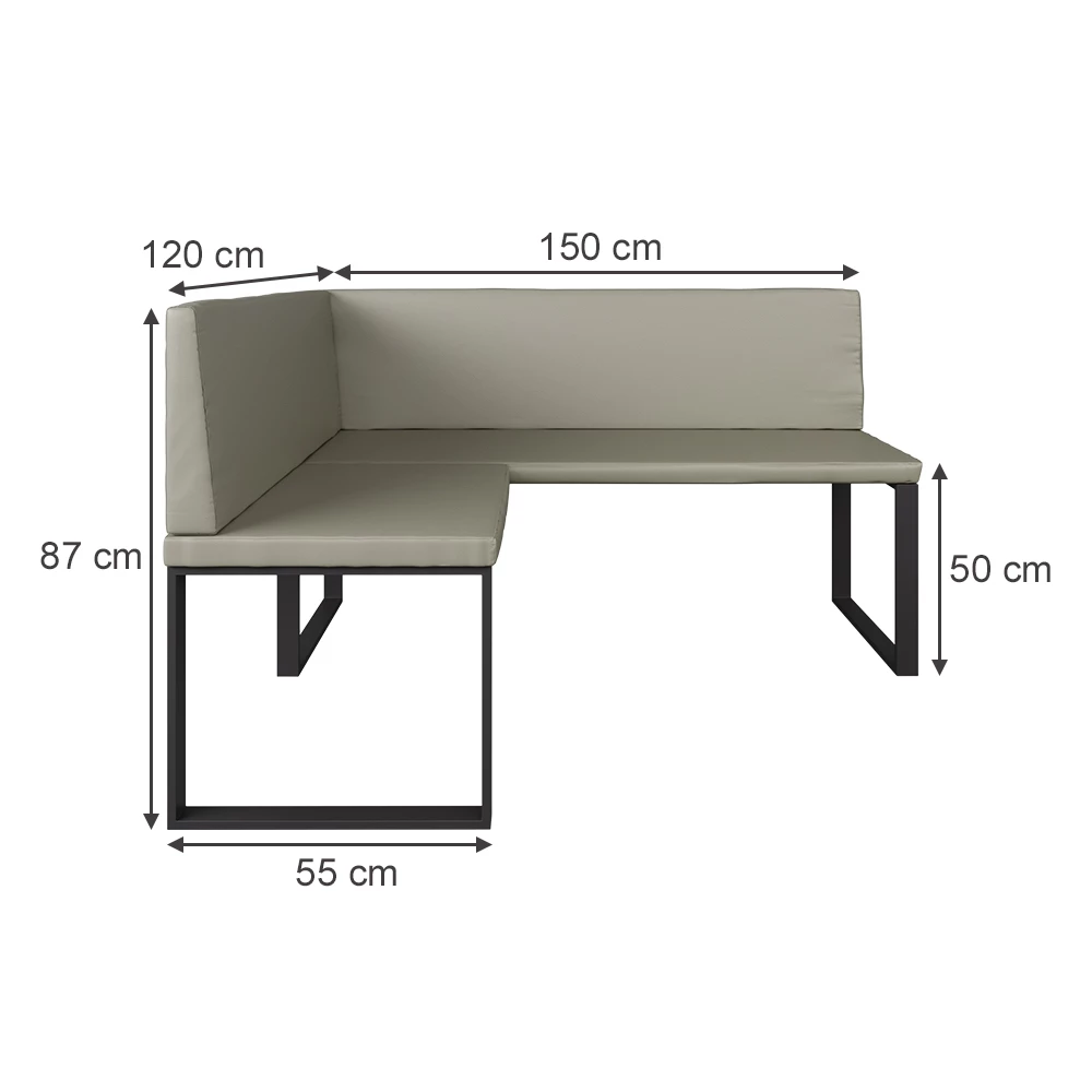 Banc d'angle en Cachemire sur fond blanc