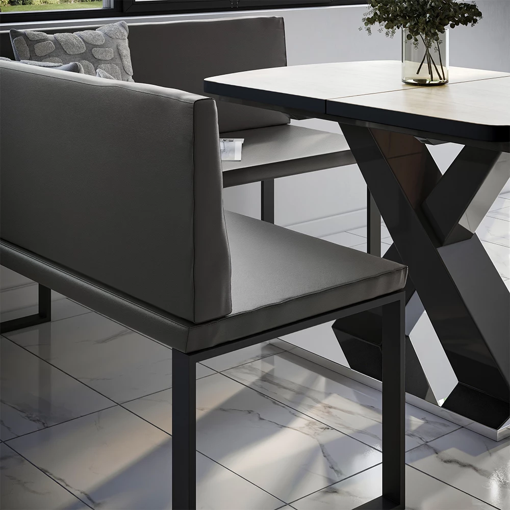 Esszimmer-Eckbank Ravon Schwarz 150 x 150 cm Vicco | Schwarz | 150x150 cm