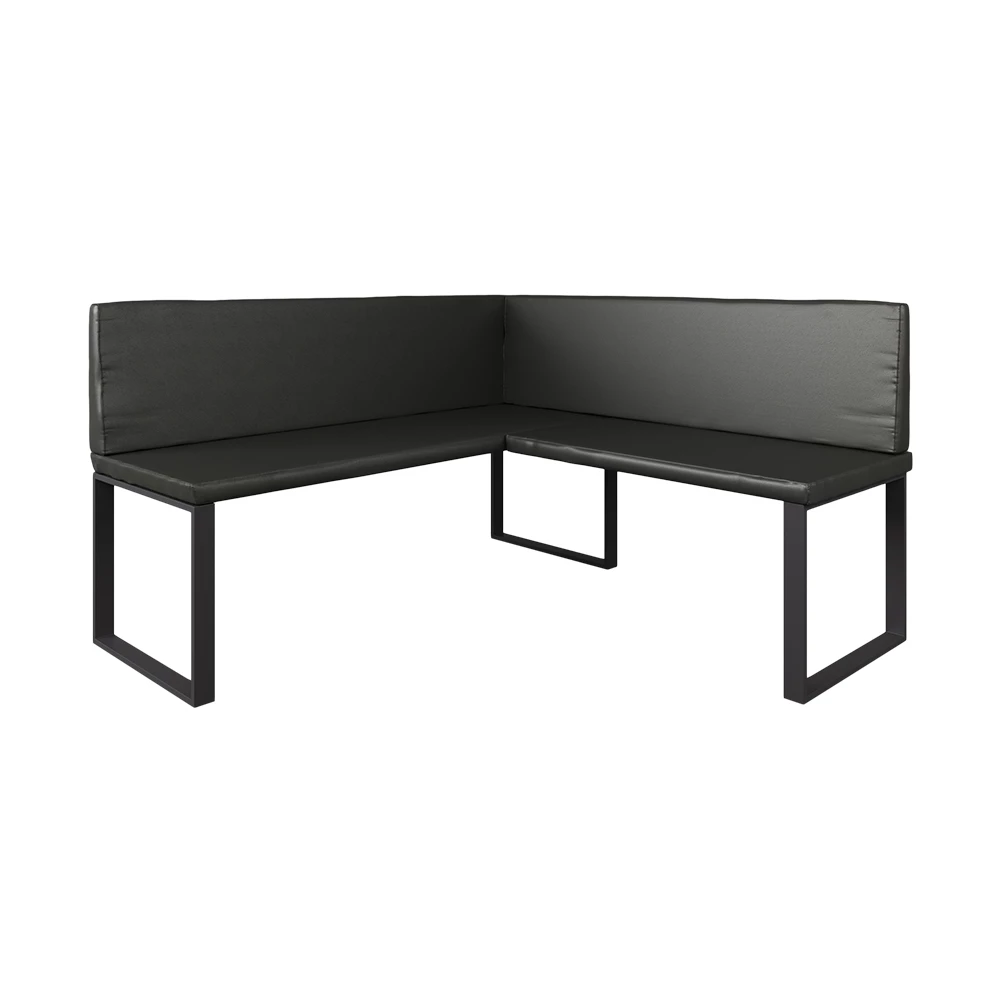 Ebédlő sarokpad Fekete színben fehér háttéren