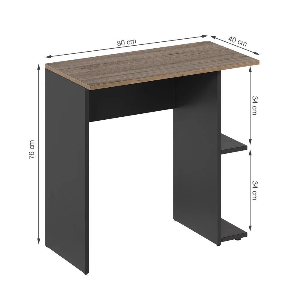 Skrivebord i farven Antracit på hvid baggrund