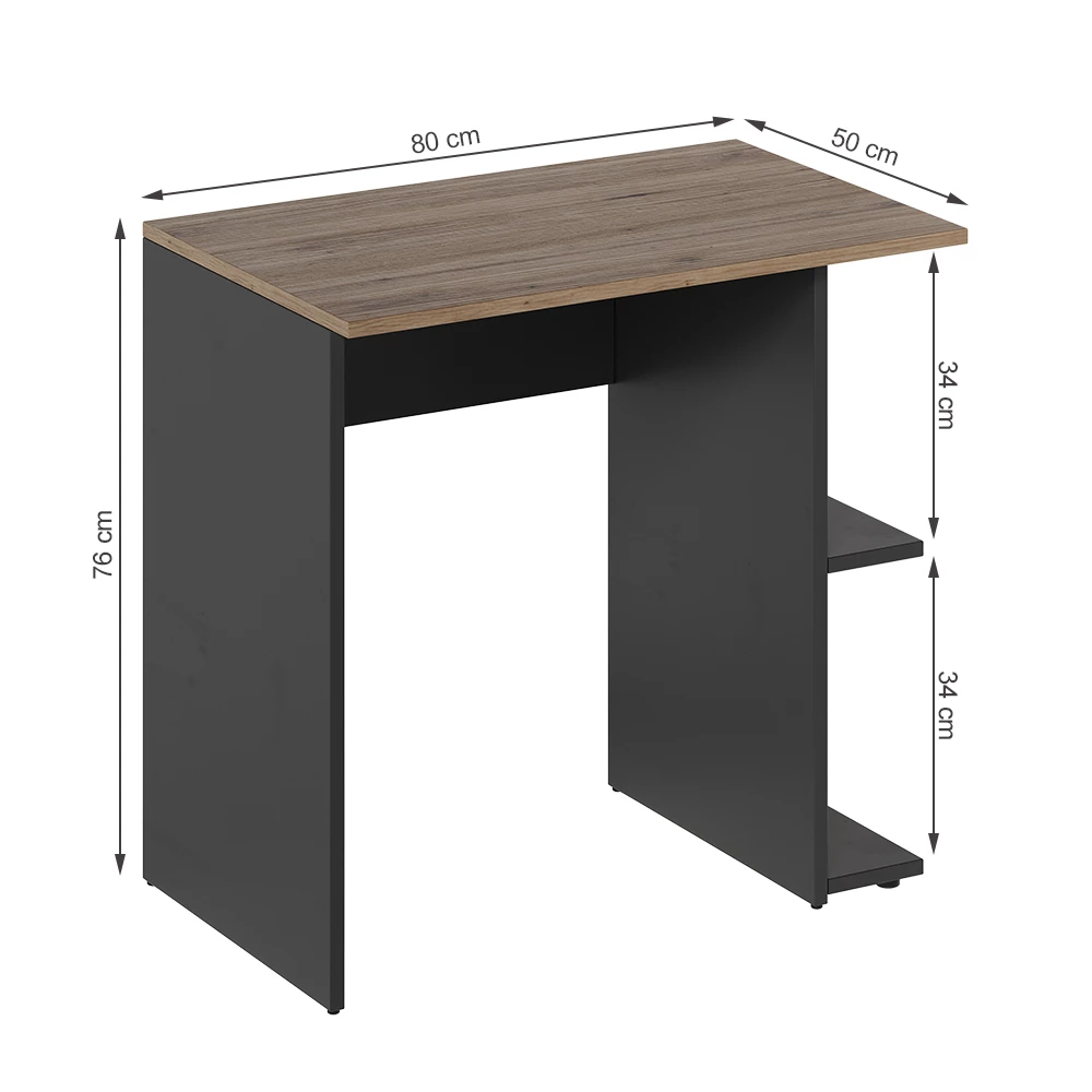 Skrivebord i farven Antracit på hvid baggrund