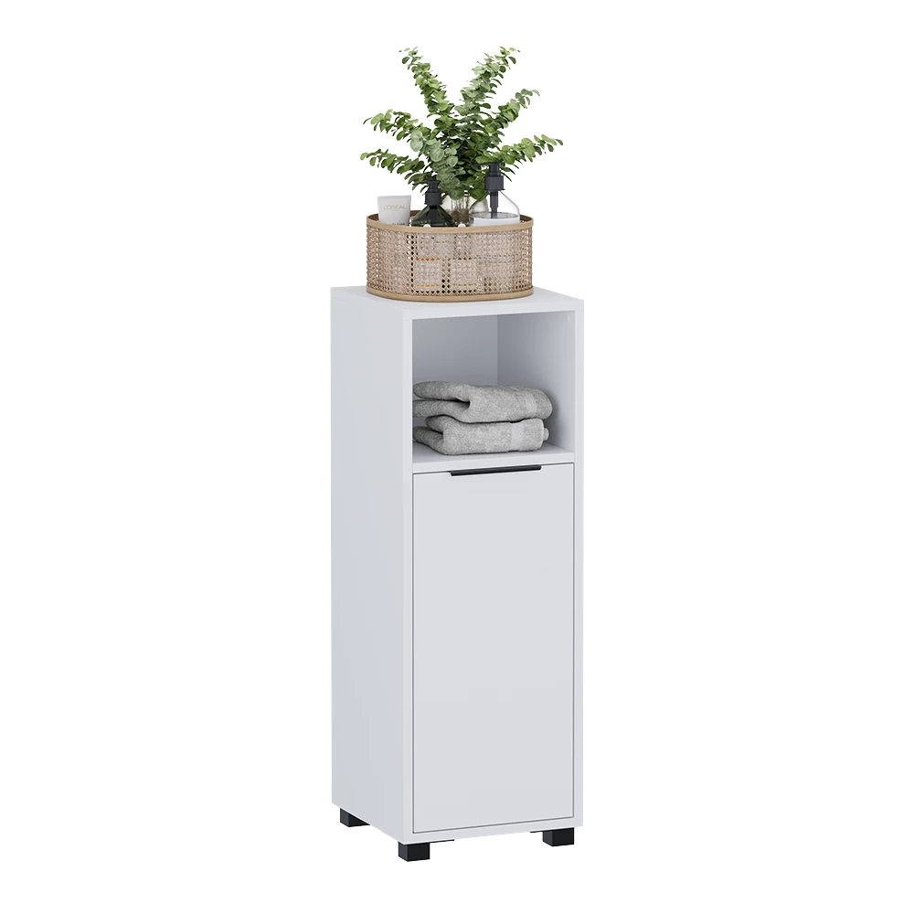 Halfhoge kast in Wit on white background with decorative elements