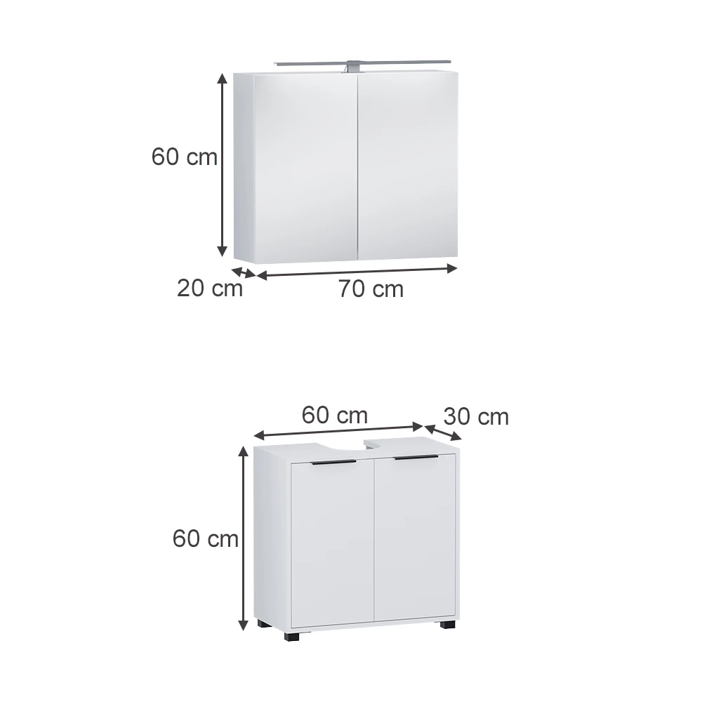 Badkamermeubelset in Wit on white background