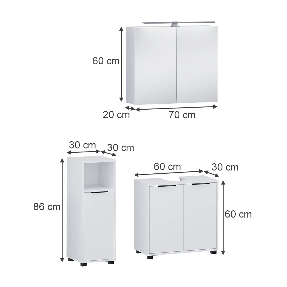 Badkamermeubelset in Wit on white background