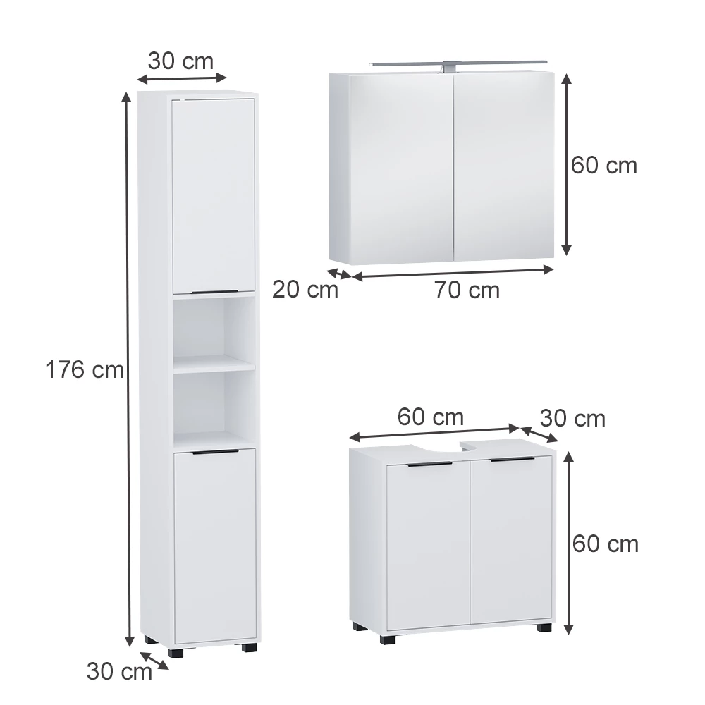 Badkamermeubelset in Wit on white background
