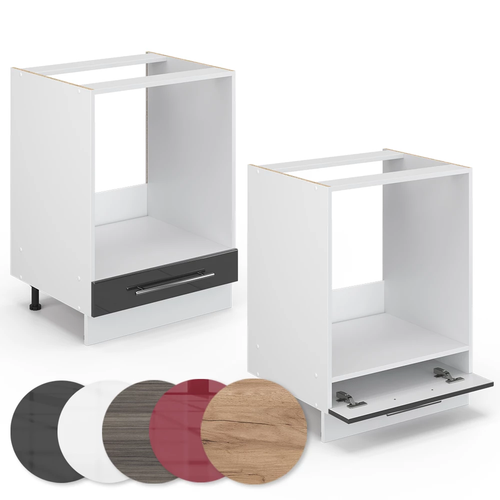 Kuhinjska omarica v Antracit z visokim sijajem na belem ozadju