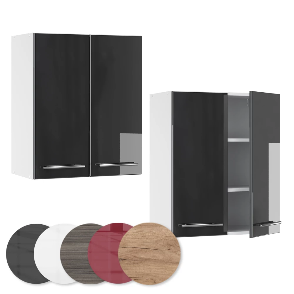 Close-up of Hangkast in Antraciet Hoogglans, showing texture/details