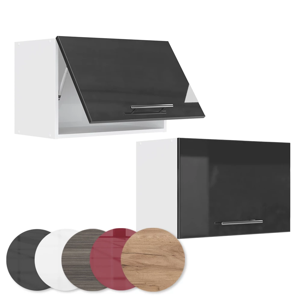 Close-up of Hangkast in Antraciet Hoogglans, showing texture/details