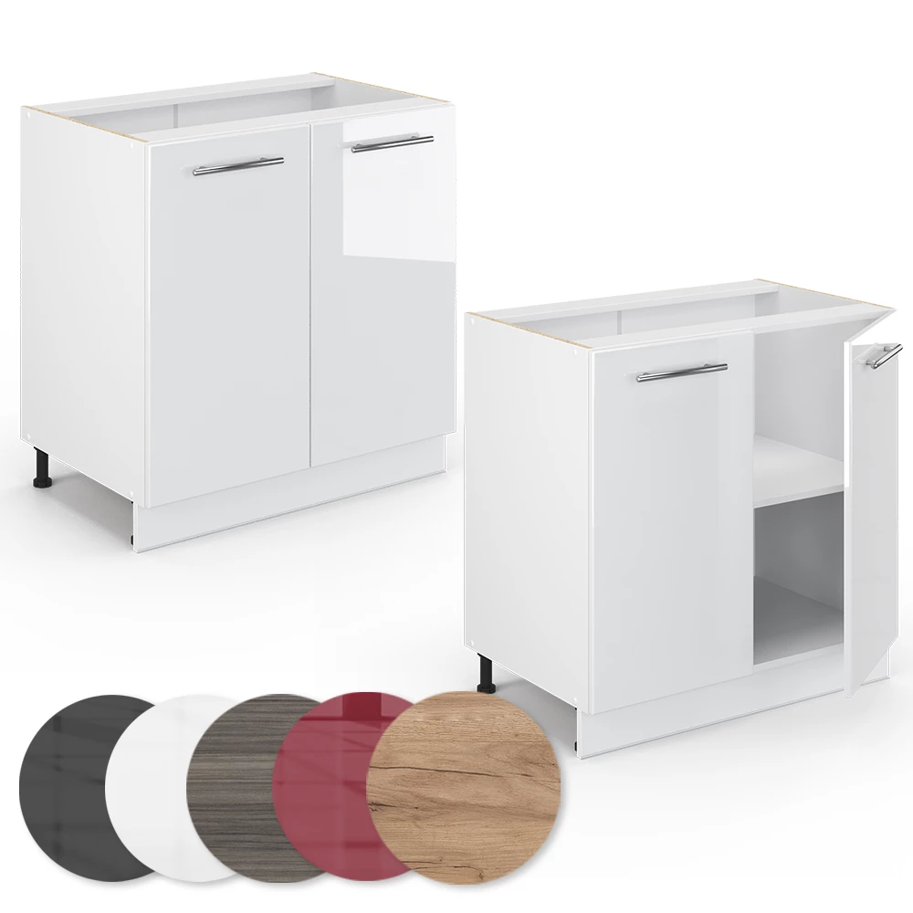 Close-up of Wastafelkast in Wit Hoogglans, showing texture/details