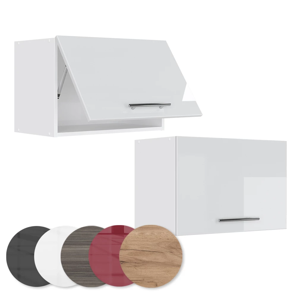 Gros plan de Elément haut de cuisine en Blanc Haute brillance, montrant la texture/les détails