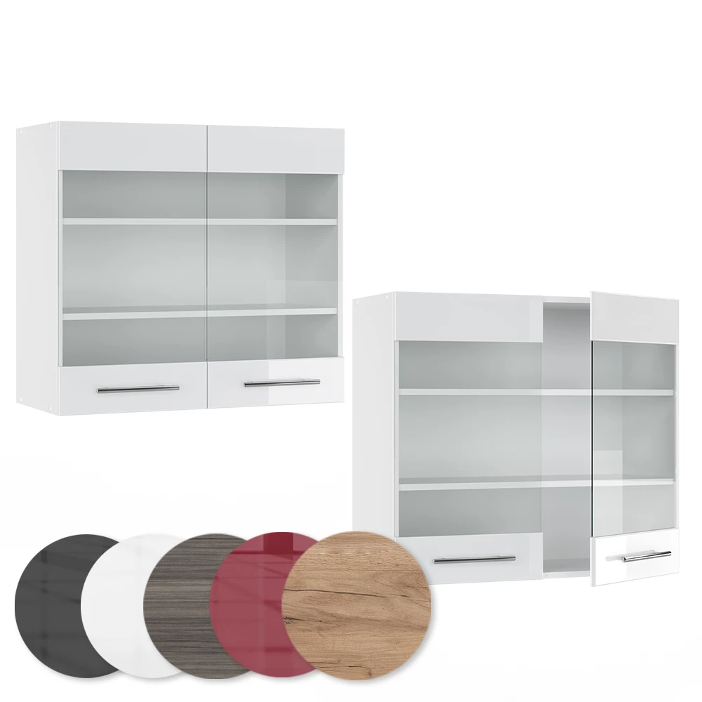 Close-up of Mobile da cucina in vetro in Bianco lucido, showing texture/details