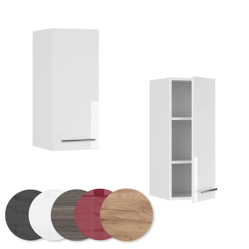 Gros plan de Elément haut de cuisine en Blanc Haute brillance, montrant la texture/les détails