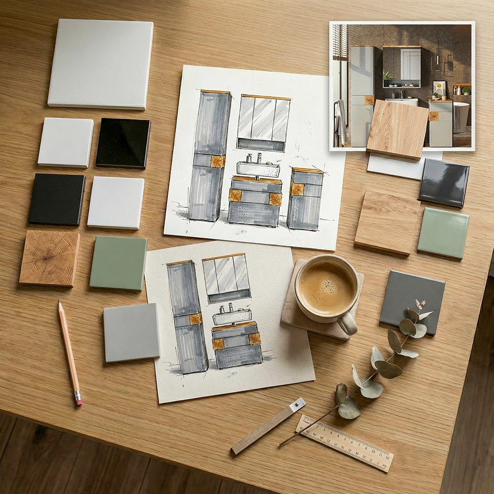 Mobile sottolavabo per bagno Eden Bianco 70 x 64.5 cm con 2 cassetti Vicco