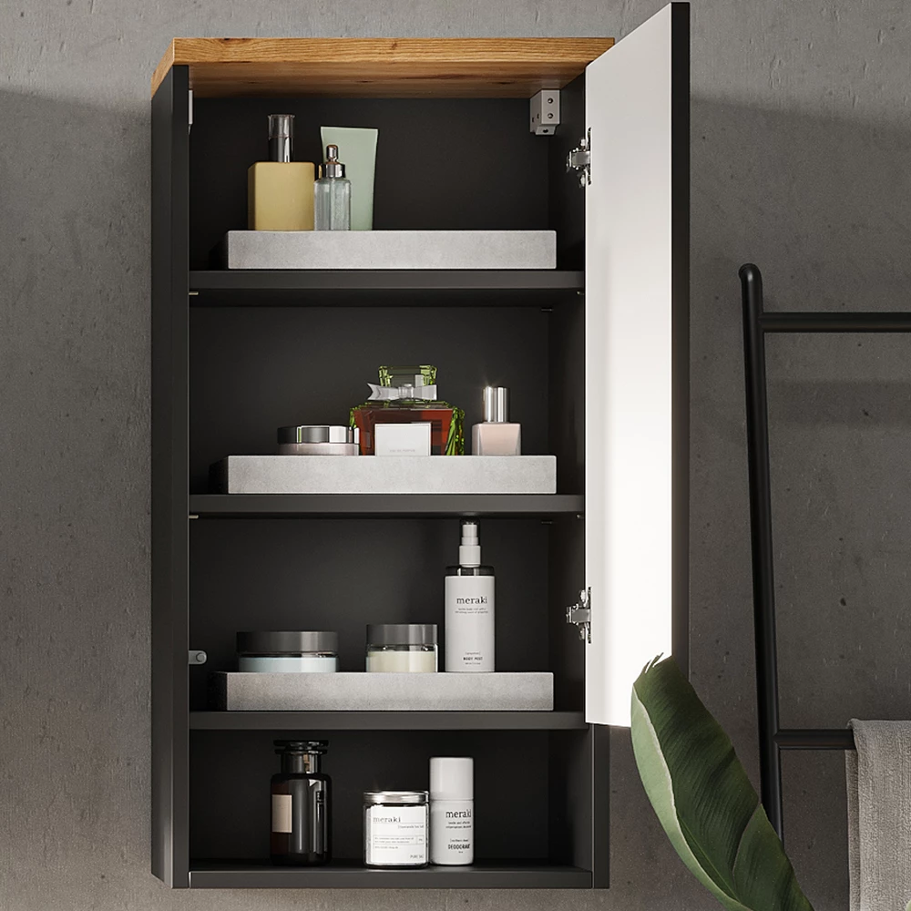 Close-up of Dulap pentru baie in antracit, showing texture/details