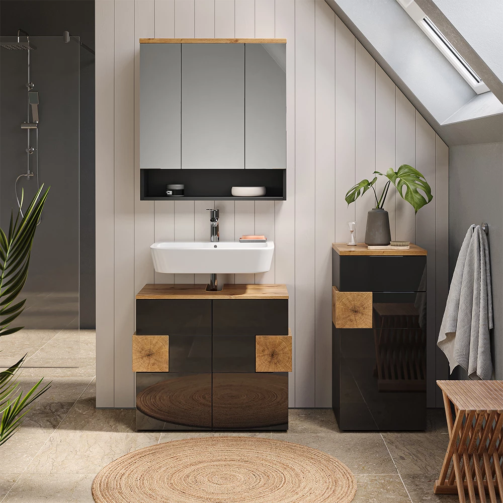 Midi skrinka in antracitová on white background