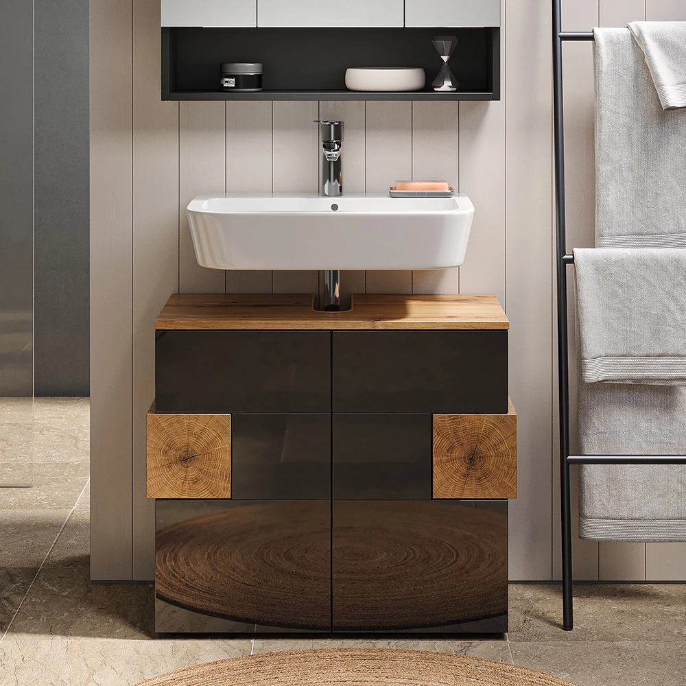 Spodná skrinka pod umývadlo in antracitová on white background