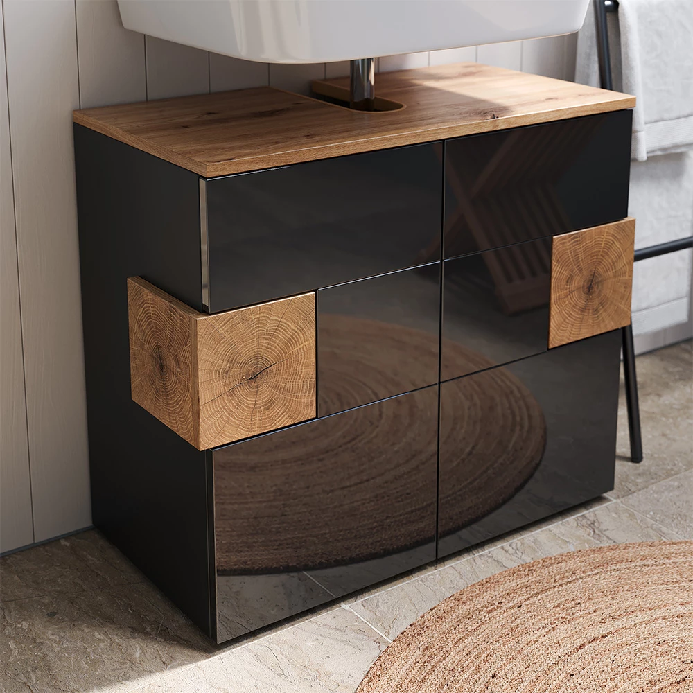 Close-up of Wastafelonderkast in Antraciet, showing design and surface details