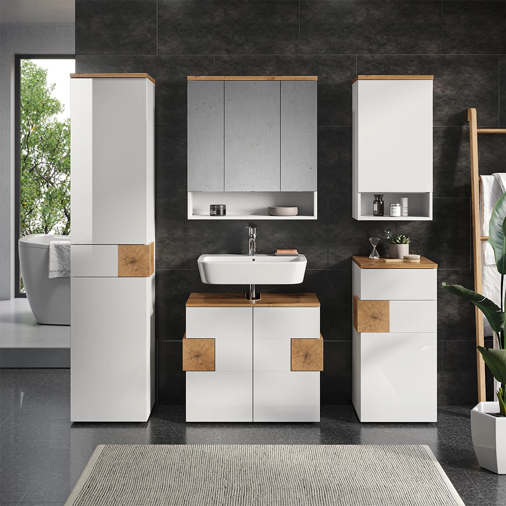 Badmöbel-Set Eden Weiß 2 Teile Vicco