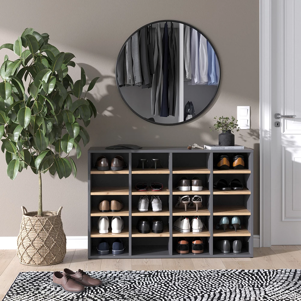 Schuhschrank Lysander Goldkraft Eiche 104 x 65.5 cm Vicco