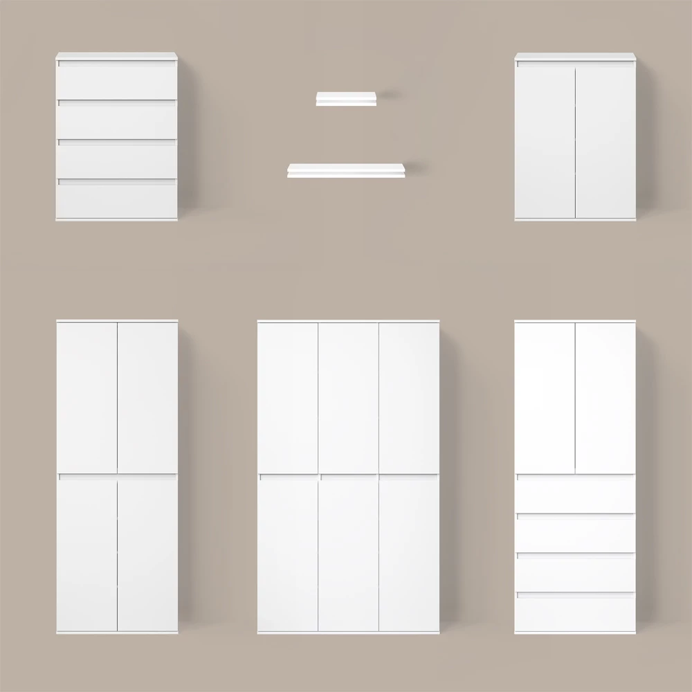 Kommode Garda Weiß 74 x 99.6 cm mit 4 Schubladen livinity®