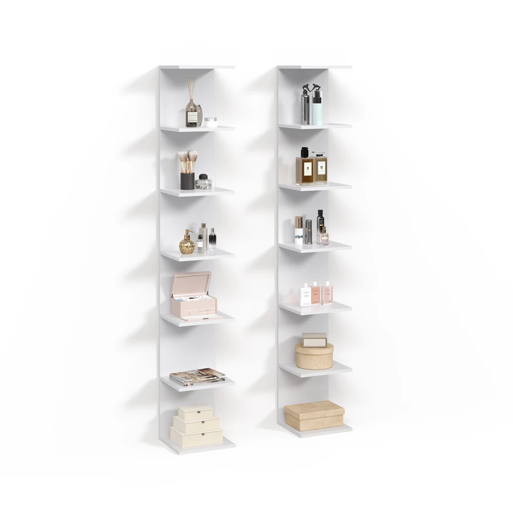 Wandregal Vesuvio Weiß 30 x 190 cm 2er Set livinity®