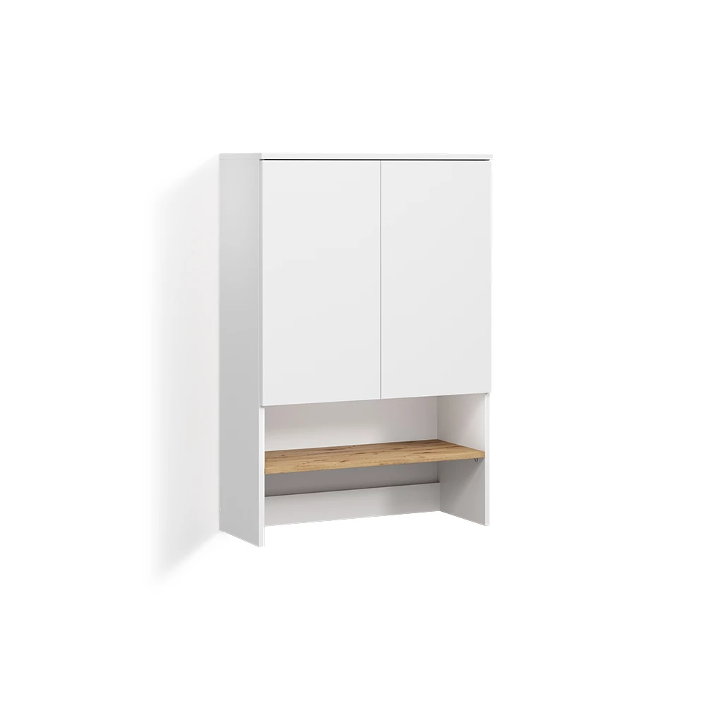 Waschmaschinenschrank Paolina Weiß/Artisan 93.6 x 88.2 cm 2 Teile mit Wickelauflage livinity®